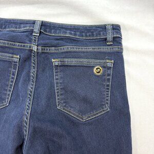 Michael Kors Izzy Skinny Jeans 8 Blue Logo Medallion